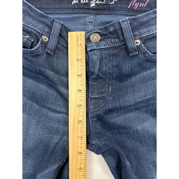 7 for all mankind Jeans Womens 26 Blue Denim Flynt Flare Stretch - Picture 6 of 8